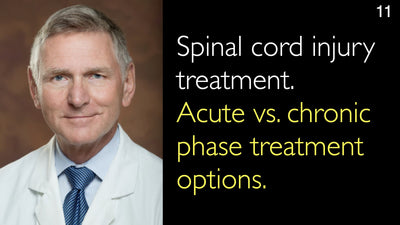 Spinal cord injury treatment. Acute vs. chronic phase treatment options. 11